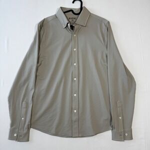 RHONE Button Up Shirt Slim Fit Fine Italian Fabric Waffle Beige M Minimalist